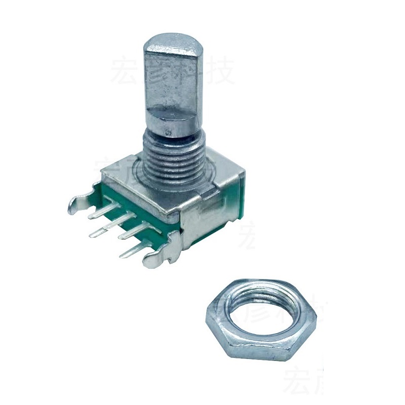 Hongyan Technology EC11J 5DM20P1ZD15F7 Horizontal Rotary Encoder with Switch - 15mm Shaft