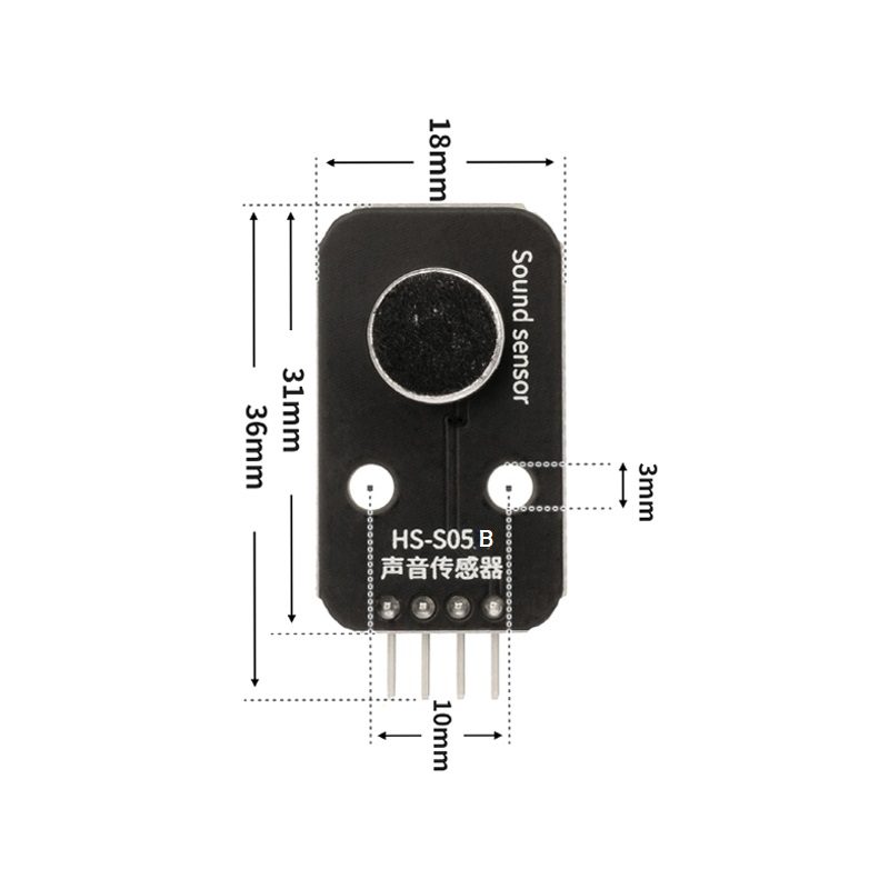 HS-S05B Sound Sensor Module - Digital Output, PH2.0 3-Pin - Image 3