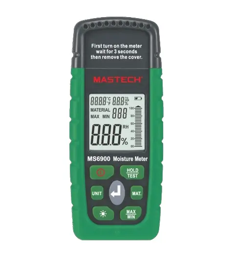 Mastech MS6900 Digital Moisture Meter | 0–60% Moisture Range, Large LCD Display, Automatic Temperature Compensation