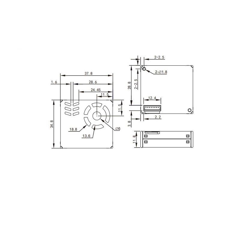 MemsFrontier MPM10-BS Laser PM Sensor (Front Air Inlet/Outlet, 8-Pin) - Image 3