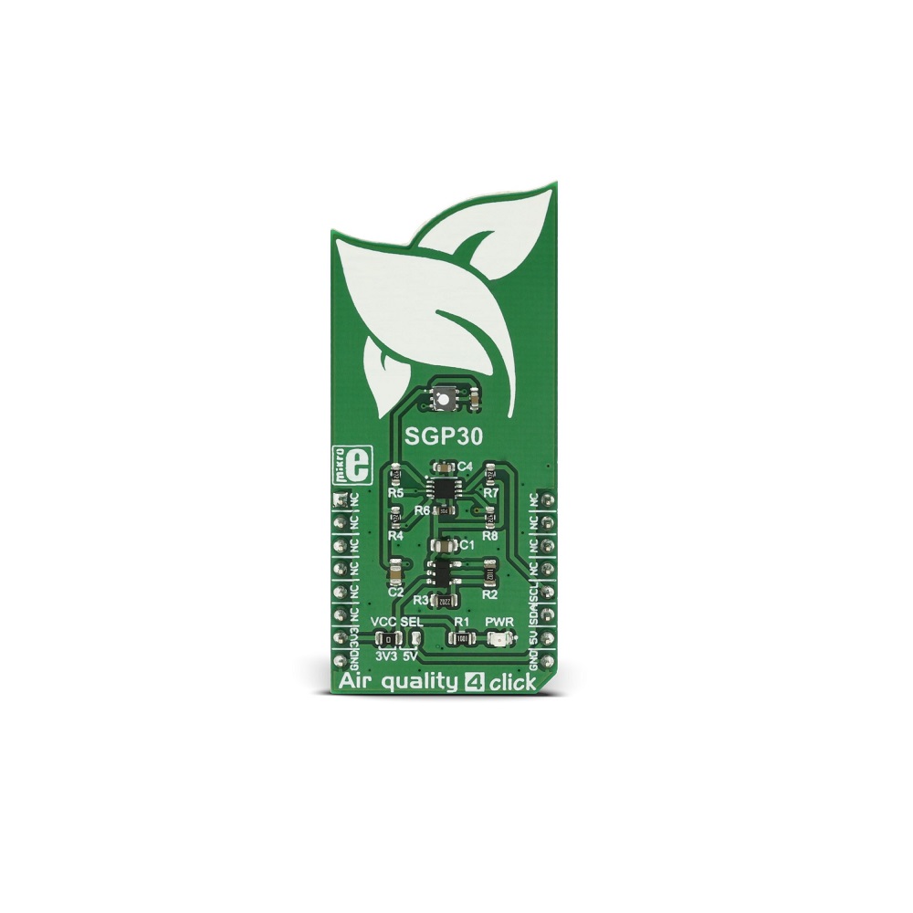Mikroe Air Quality 4 Click (Mikroe-2896) – SGP30 Air Quality Sensor Board, I²C, mikroBUS