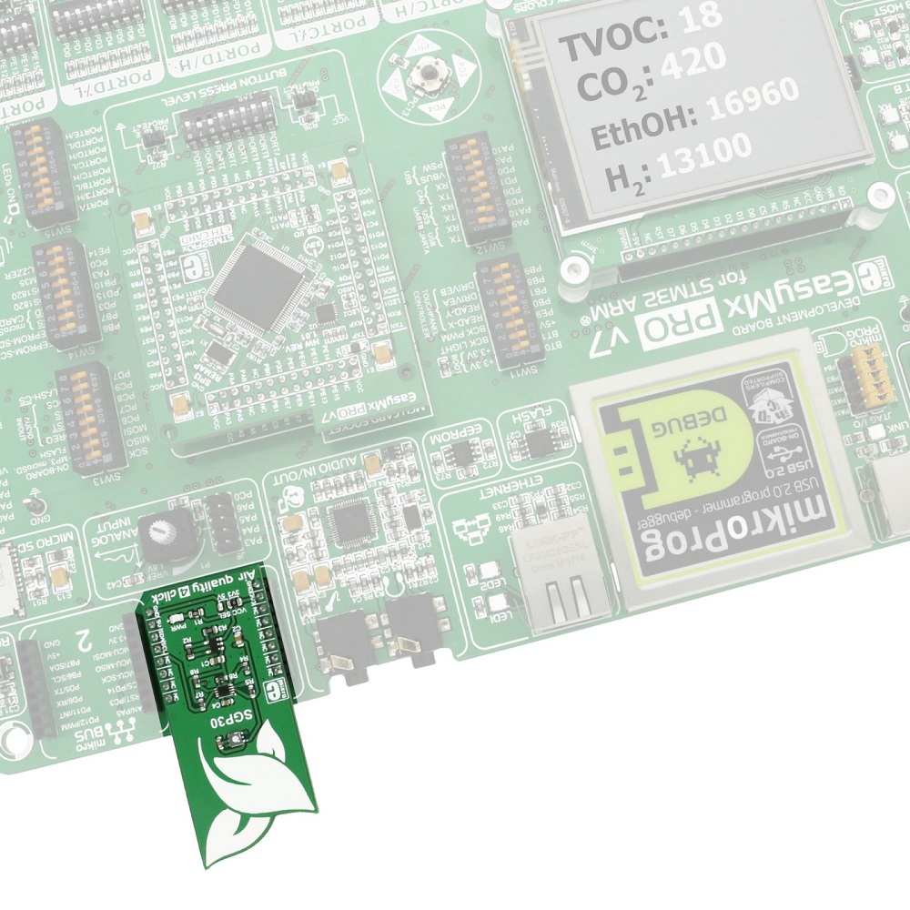 Mikroe Air Quality 4 Click (Mikroe-2896) – SGP30 Air Quality Sensor Board, I²C, mikroBUS - Image 4