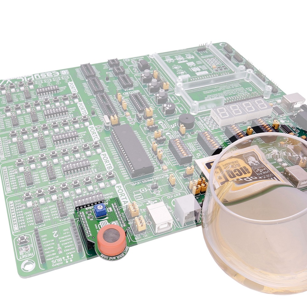 Mikroe Alcohol Click (Mikroe-1586) – MQ-3 Alcohol Gas Sensor Board, Analog Output, Range: 0.04~4mg/l - Image 4