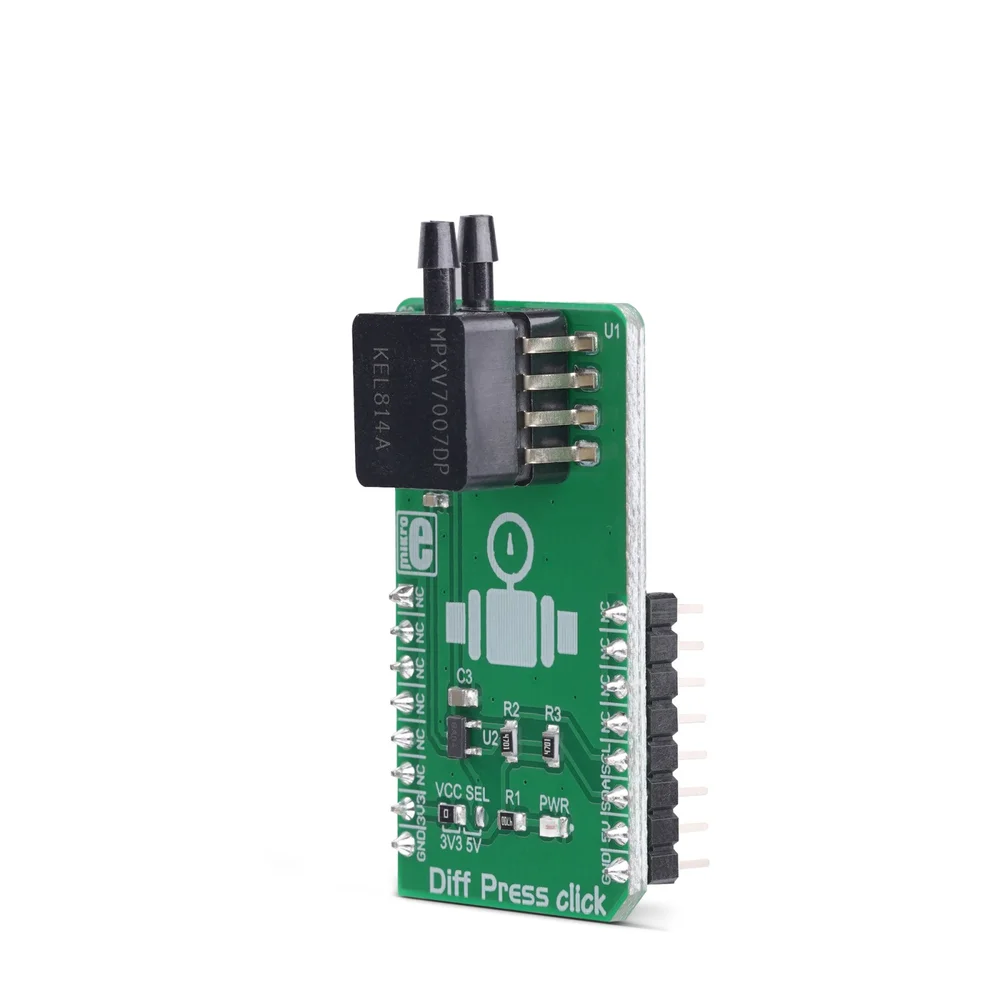 Mikroe DIFF PRESS CLICK (Mikroe-3332) – Differential Pressure Sensor Board, I²C, Range: -7 kPa~7 kPa - Image 2