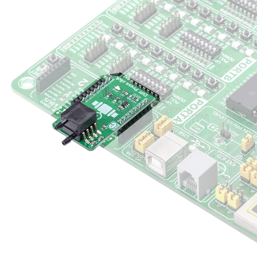 Mikroe DIFF PRESS CLICK (Mikroe-3332) – Differential Pressure Sensor Board, I²C, Range: -7 kPa~7 kPa - Image 4