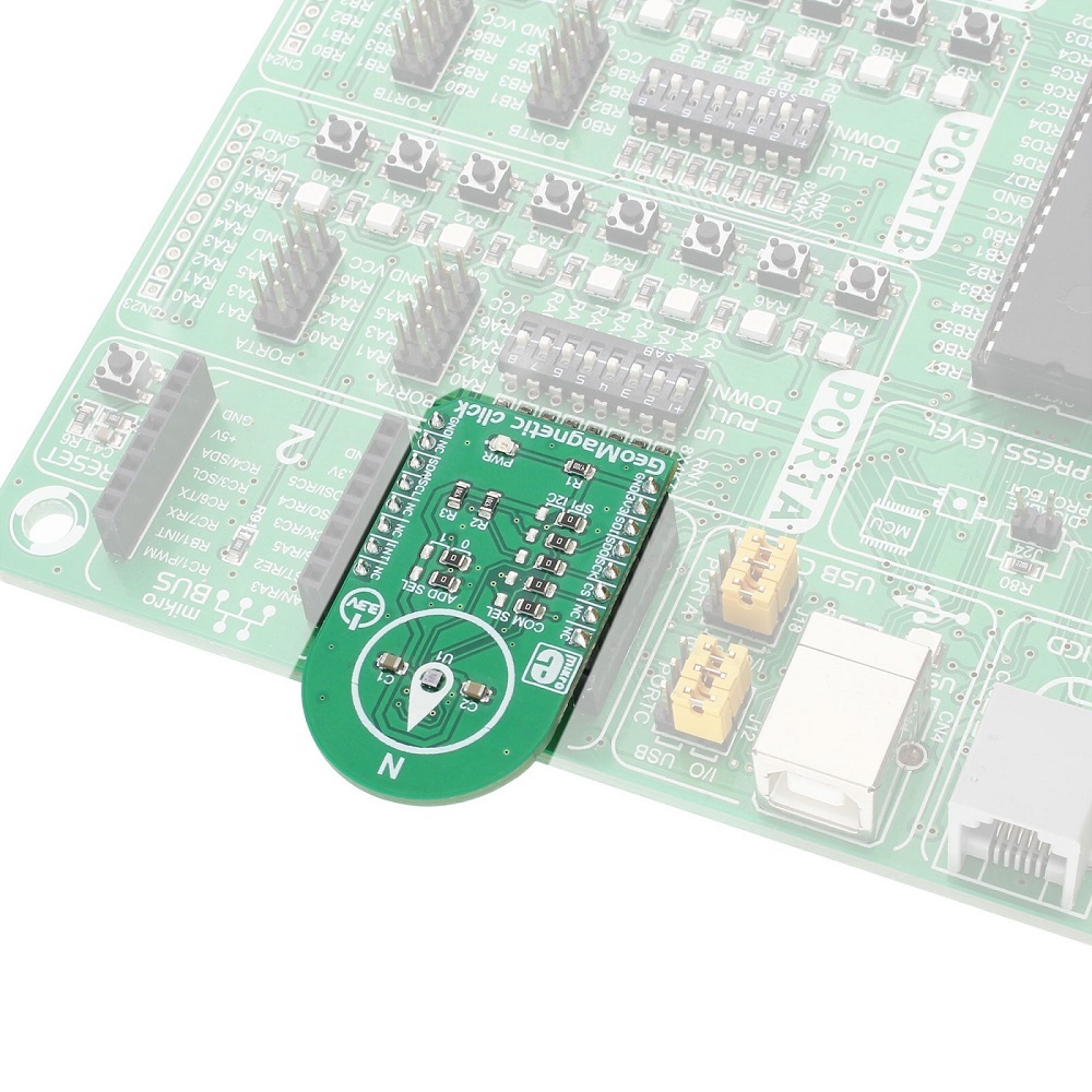 Mikroe GEOMAGNETIC CLICK (Mikroe-2935) – 3-Axis BMM150 Geomagnetic Sensor Board, I²C & SPI, Digital Compass & Magnetic Field Measurement, mikroBUS - Image 4