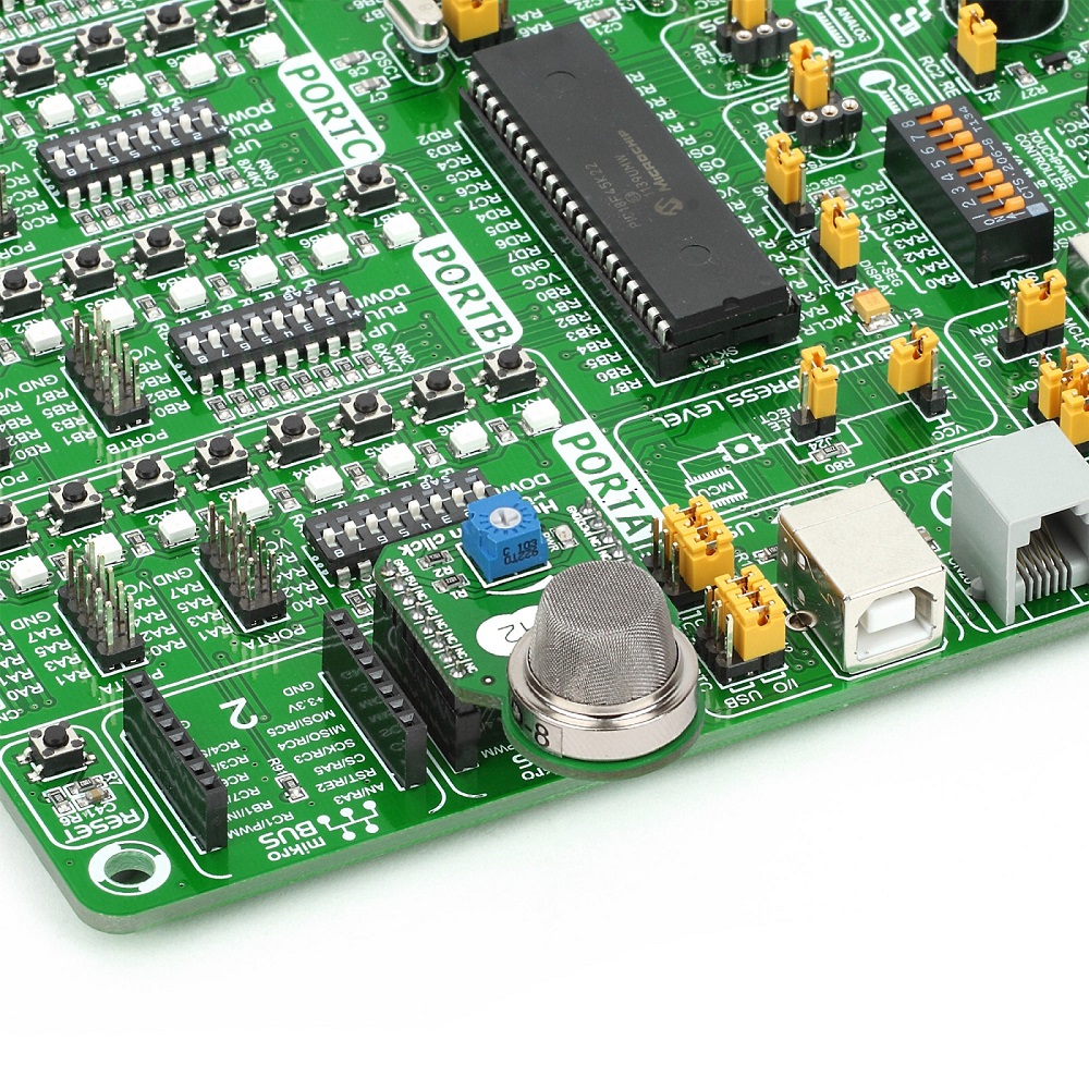 Mikroe HYDROGEN Click (Mikroe‑1629) – MQ‑8 Hydrogen Gas Sensor Board, Analog, mikroBUS - Image 3