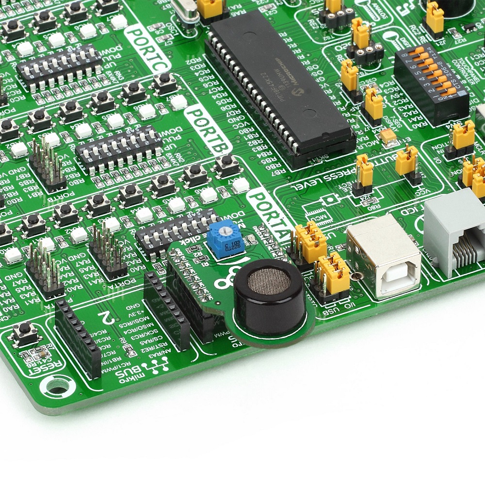 Mikroe METHANE Click (Mikroe‑1628) – MQ‑4 Methane (CH₄) Gas Sensor Board, Analog, mikroBUS, Detection Range: 200~10,000 ppm - Image 3