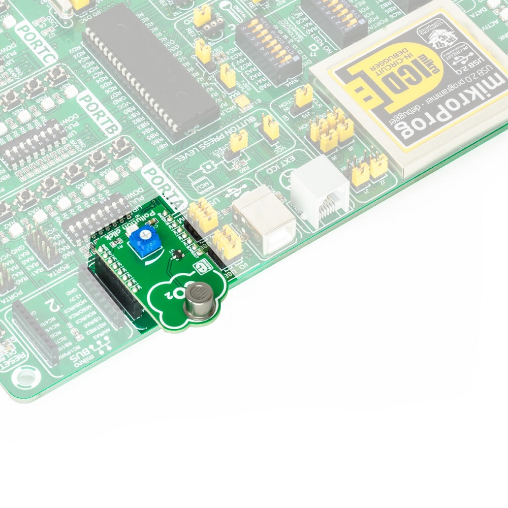 Mikroe POLLUTION CLICK (Mikroe‑2516) – WSP2110 VOC Gas Sensor Board, Analog, mikroBUS, Detection Range: 1~50 ppm - Image 4