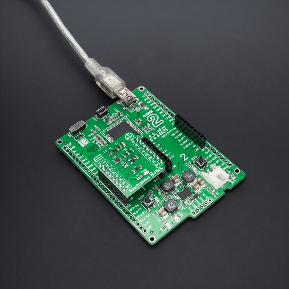 Mikroe SPECTROMETER 2 CLICK (Mikroe-5167) – VD6283TX Colour & Light Sensor Board, I²C, RGB/IR/Clear Channels, mikroBUS - Image 6