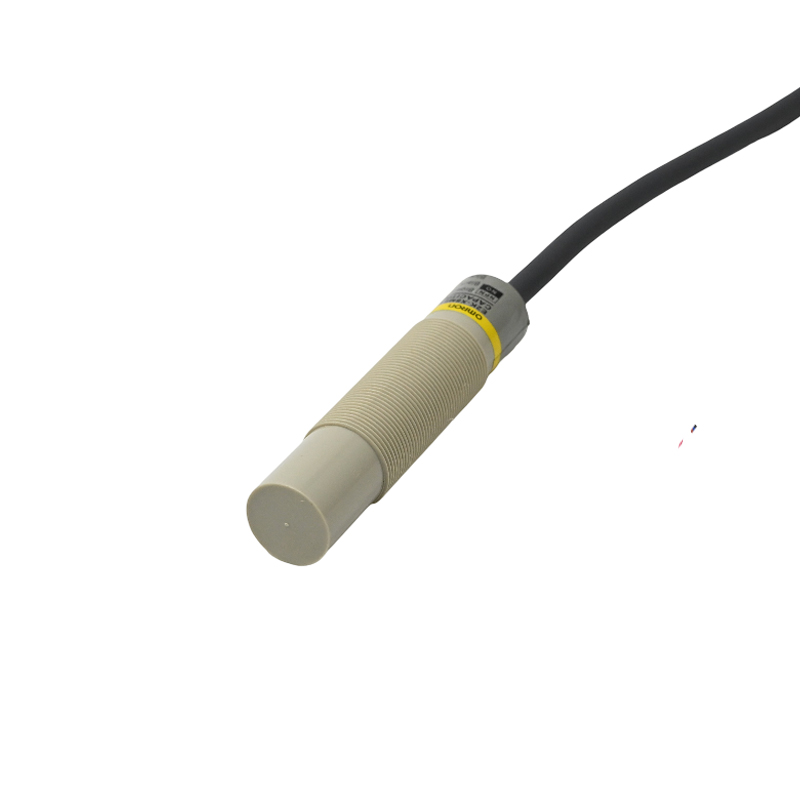 Omron E2K-X8ME1 Capacitive Proximity Sensor, NPN NO Output, M18 Cylindrical, 10-30VDC, IP67/IP69K, 2m Cable, 8mm Detection