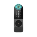 PST-EA1 Tuya Smart Remote Control Fingerprint Door Lock - ABS+Metal Housing, 4 AA Battery/12V DC
