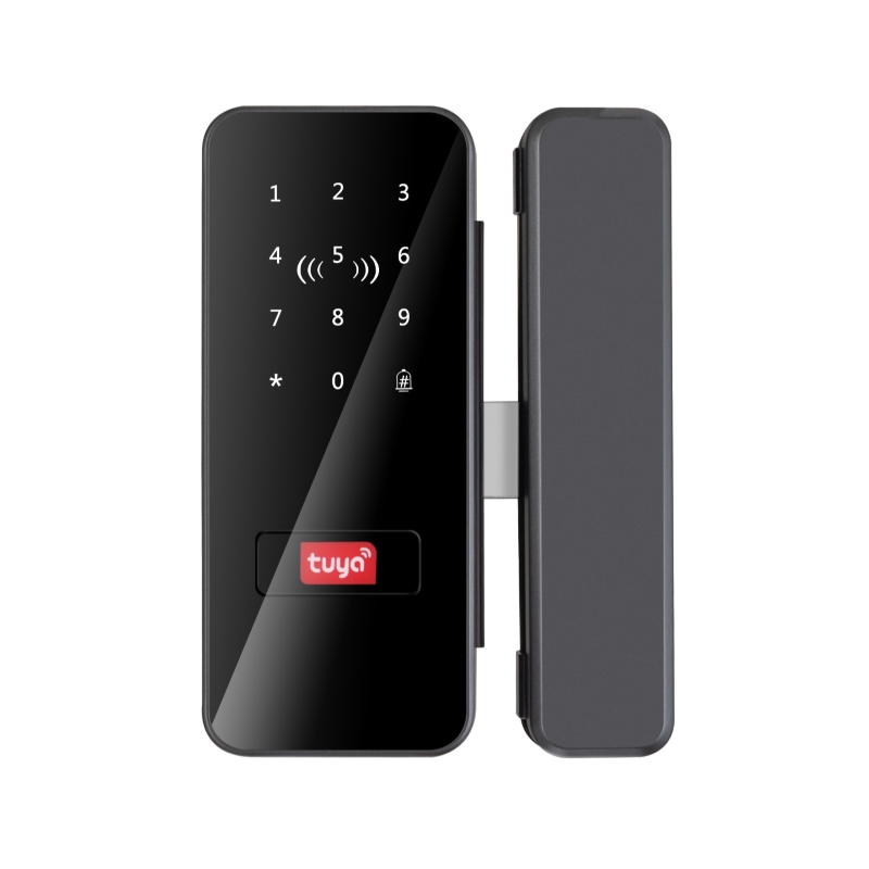 PST PST-GL-B12 Smart Bluetooth Glass Door Lock with Mechanical Key - 6V DC, Micro USB Emergency Power - Image 3