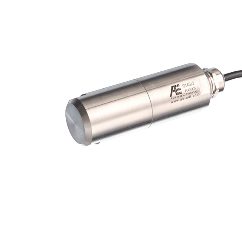 QAWRUMS GI40/2 Piezoelectric AE Sensor, 40 kHz, >75dB, IP68, SUS-304 Stainless Steel, Ceramic Face, BNC Connector, 10m Cable
