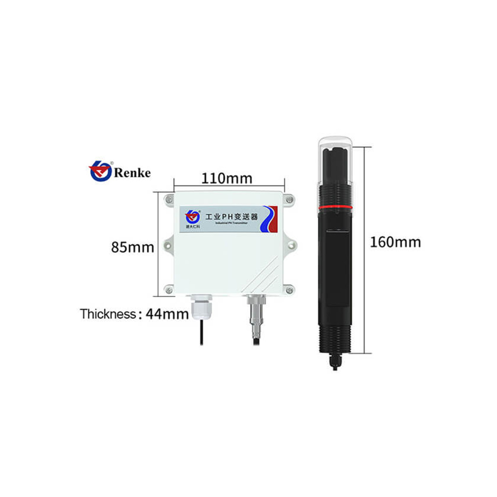 Renke RS-PH-N01-2-201T Industrial pH Sensor, 0-14.00pH, 0-80°C, RS485/4-20mA/0-5V/0-10V Output, IP65 - Image 2