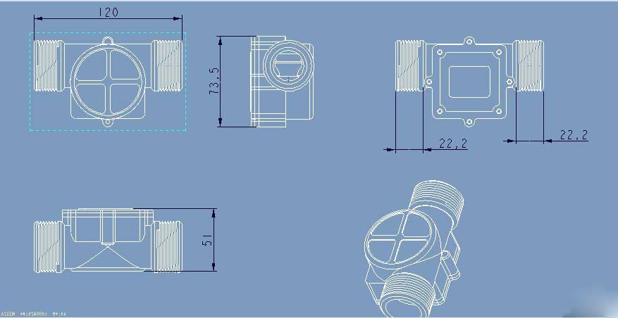 SEA DN32 Water Flow Sensor Flowmeter 1-120L/min - 3.5-24V Hall Effect, 1.25'' Thread - Image 10