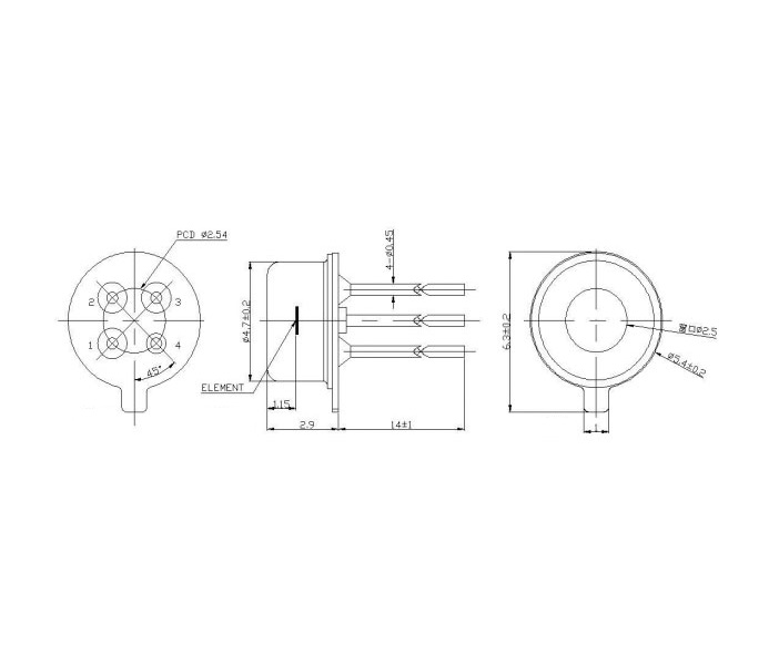 Senba ISB-TS45D Infrared Thermopile Sensor for Non-Contact Temperature Detection - TO-46 Metal Package - Image 2