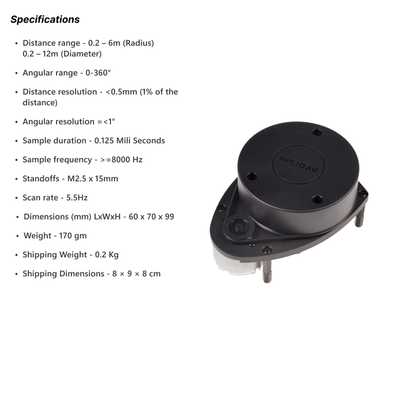 Slamtec RPLIDAR A1M8 360° Laser Range Finder 6m Radius - 12m Diameter - Image 5