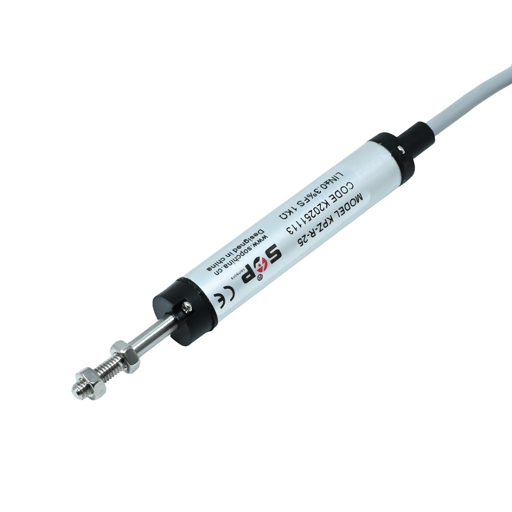 SOP KPZ-R-25mm Linear Displacement Sensor, 5KΩ Resistance, ≤28VDC, Miniature Push-Rod Type