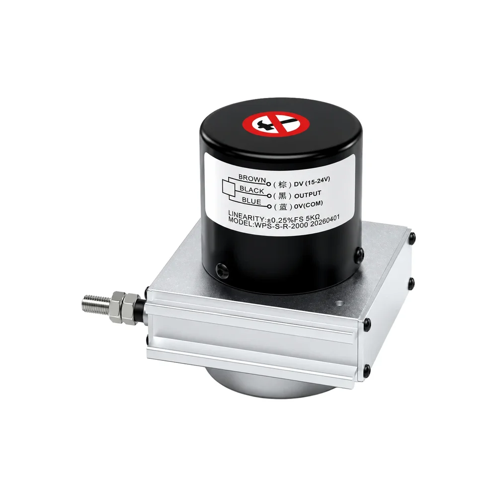SOP WPS-S-R-2000 Draw Wire Linear Displacement Sensor, 2000mm Stroke, 5KΩ Analog Output, 24VDC, 1m Cable