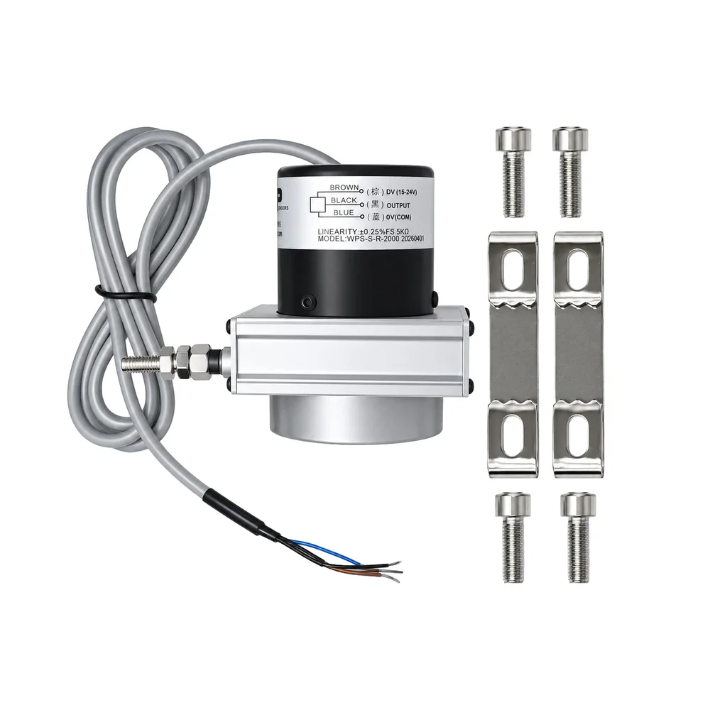 SOP WPS-S-R-2000 Draw Wire Linear Displacement Sensor, 2000mm Stroke, 5KΩ Analog Output, 24VDC, 1m Cable - Image 3