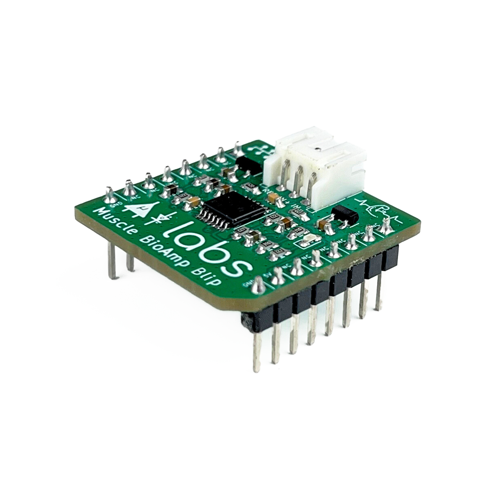 Upside Down Labs Muscle BioAmp Blip (Assembled) - mikroBUS™ EMG Sensor Module w/ Cable & Electrodes