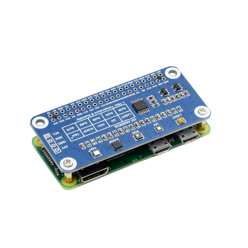 Waveshare Env Sensor HAT Raspberry Pi I2C Module with OLED Display
