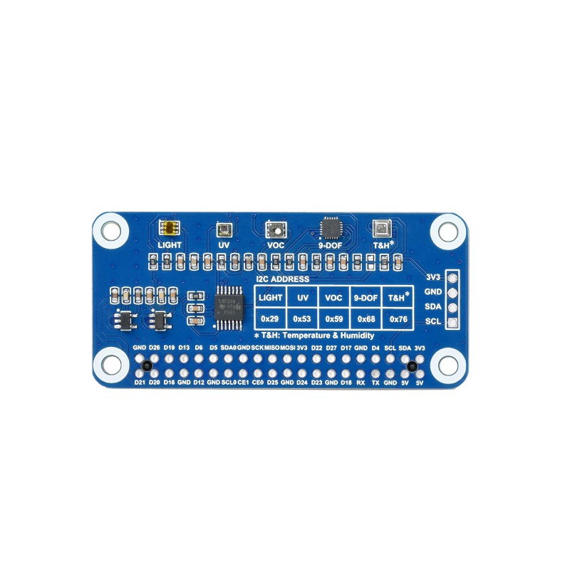 Waveshare Env Sensor HAT Raspberry Pi I2C Module with OLED Display - Image 2
