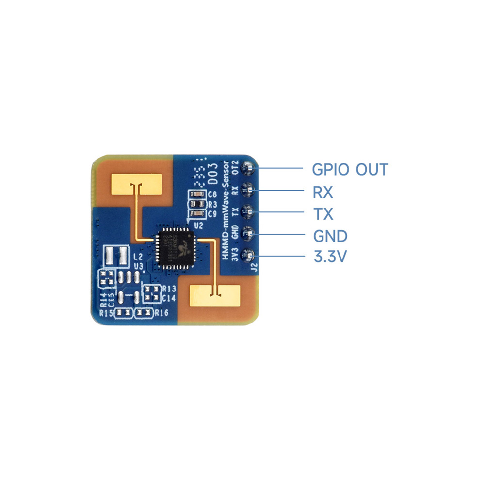 Waveshare Human Micro-Motion Detection mmWave Sensor, 24GHz Radar Based on S3KM1110, FMCW Technology - Image 3