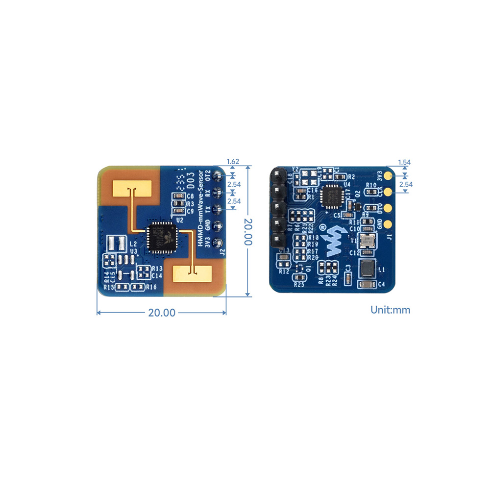 Waveshare Human Micro-Motion Detection mmWave Sensor, 24GHz Radar Based on S3KM1110, FMCW Technology - Image 4