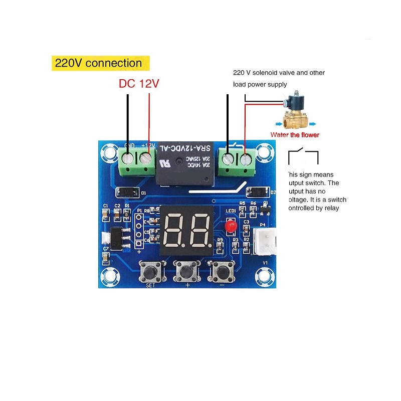 XH-M214 Humidity Controller Soil Sensor Module 20-99%RH Precise Automatic Control Irrigation System Red Digital Display - Image 2