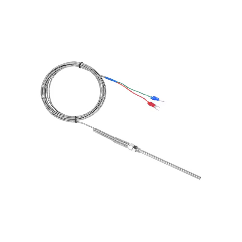 XIQI Electric CG-WRNT-03 K-Type Thermocouple Sensor - M8 Thread, 5x100mm Probe, 2m Cable, 0-600°C