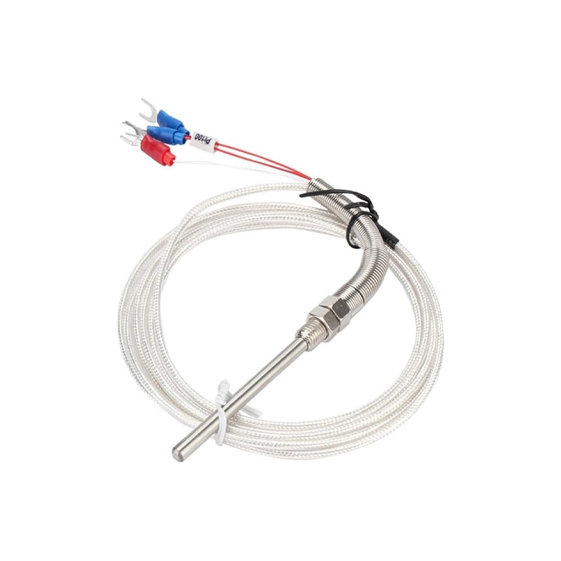 XIQI Electric CG-WZPT-03 PT100 Thermocouple Sensor, 0-800°C Range, M8 Thread, 5x50mm Stainless Steel Probe, 3M Cable