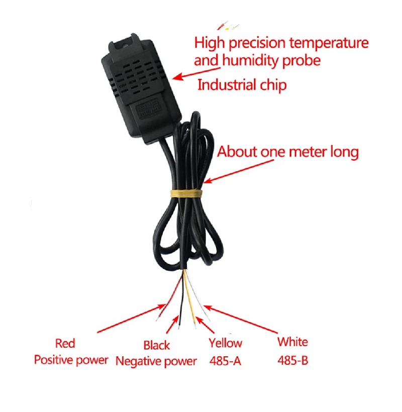 XY-MD01 SHT20 Temperature Humidity Transmitter with RS485 Modbus - 1M Shell Cable - Image 2