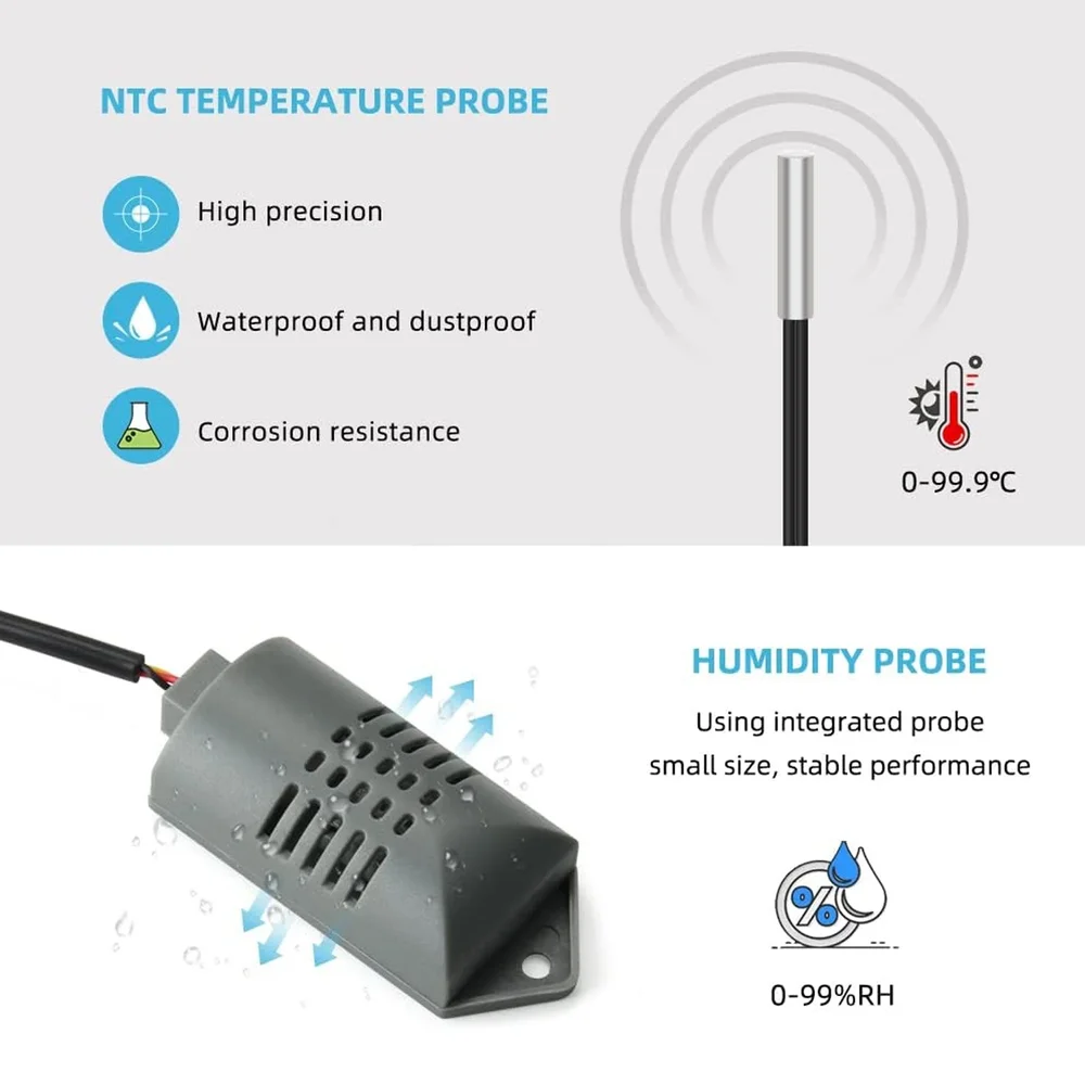 ZFX-W9002 Smart Thermostat Temperature Humidity Controller 220V AC - 0-110°C Range, 4-Digit Display - Image 3
